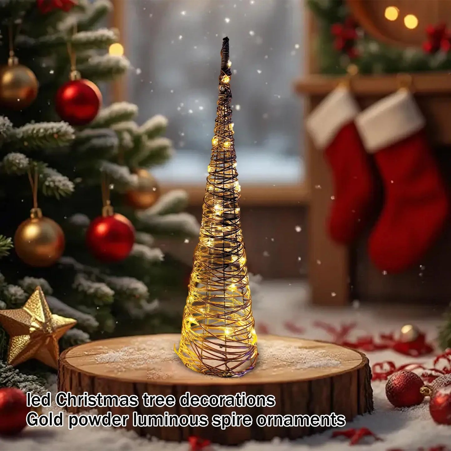 Christmas Ornaments With LED Light Tree Decorations