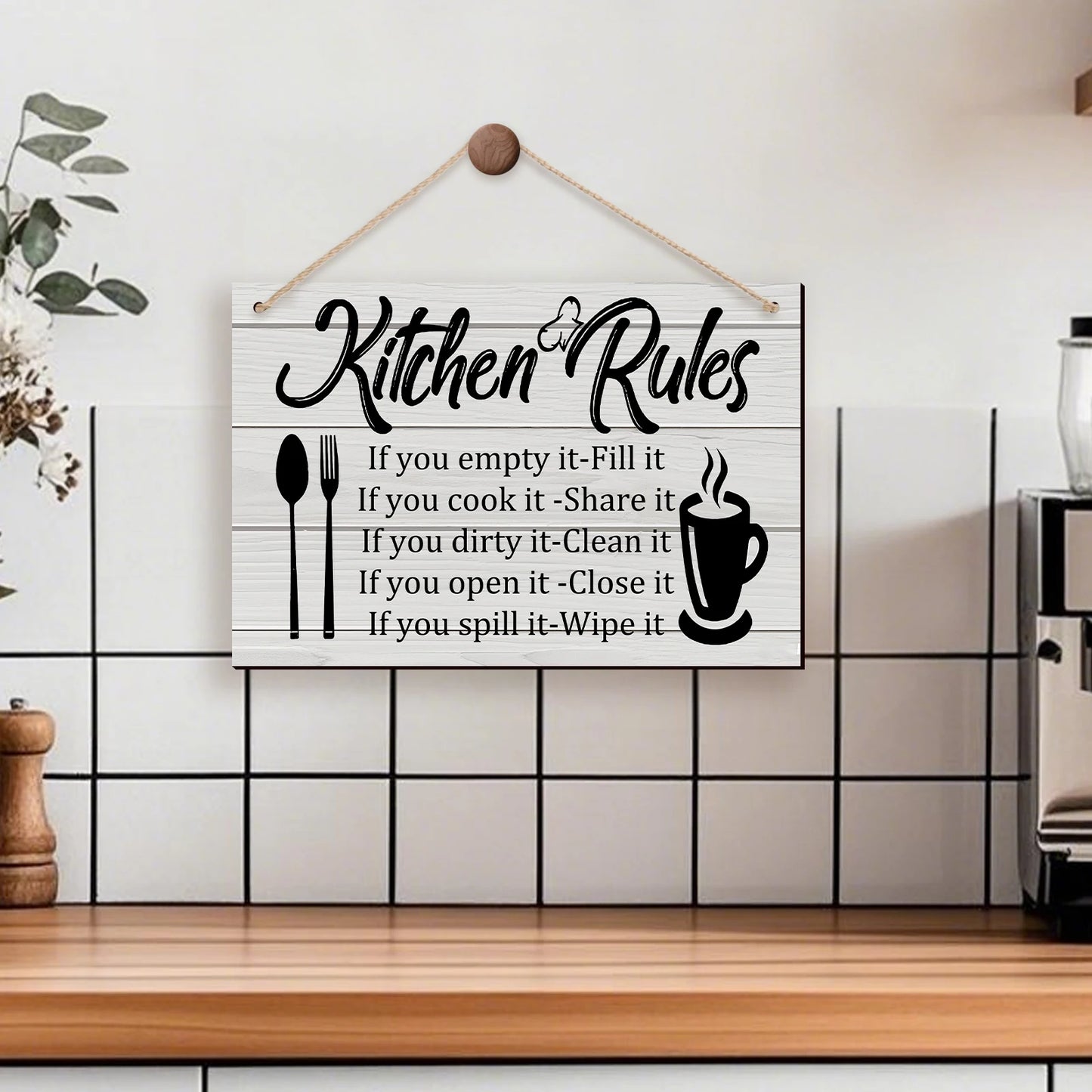 Kitchen Wooden Rules Decor