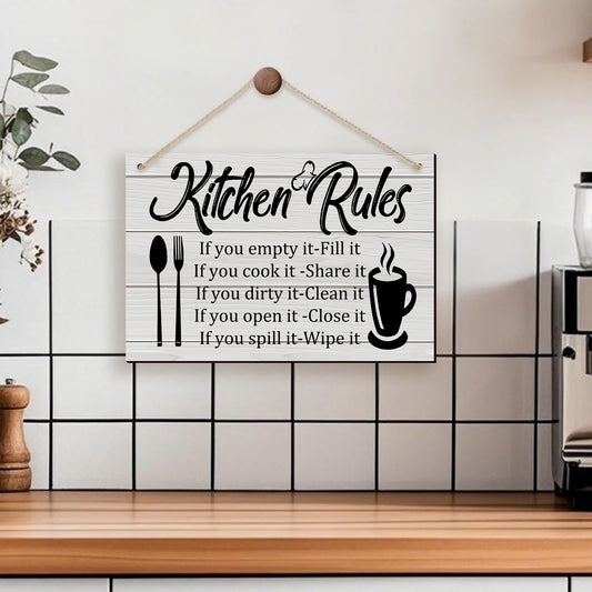 Kitchen Wooden Rules Decor