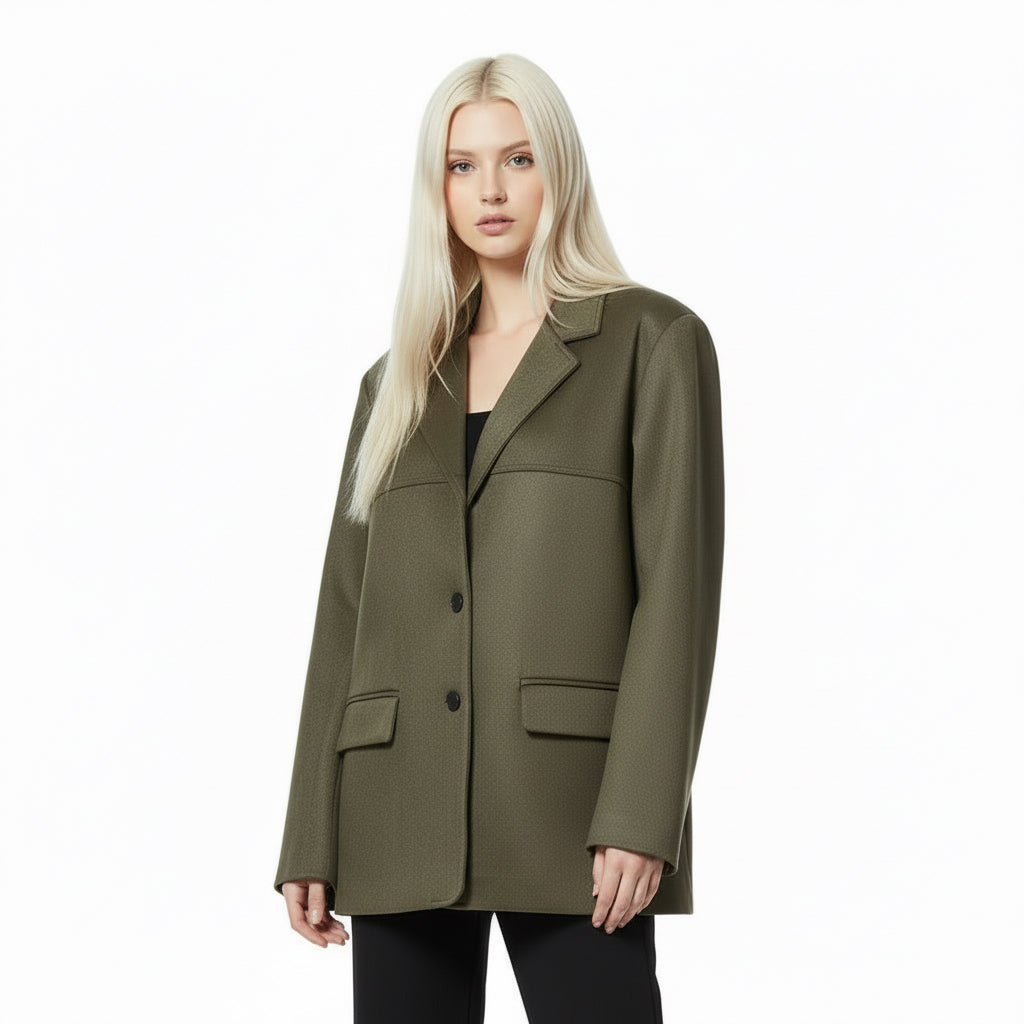 Women's Solid Color Suede Effect Suit Jacket Shorts