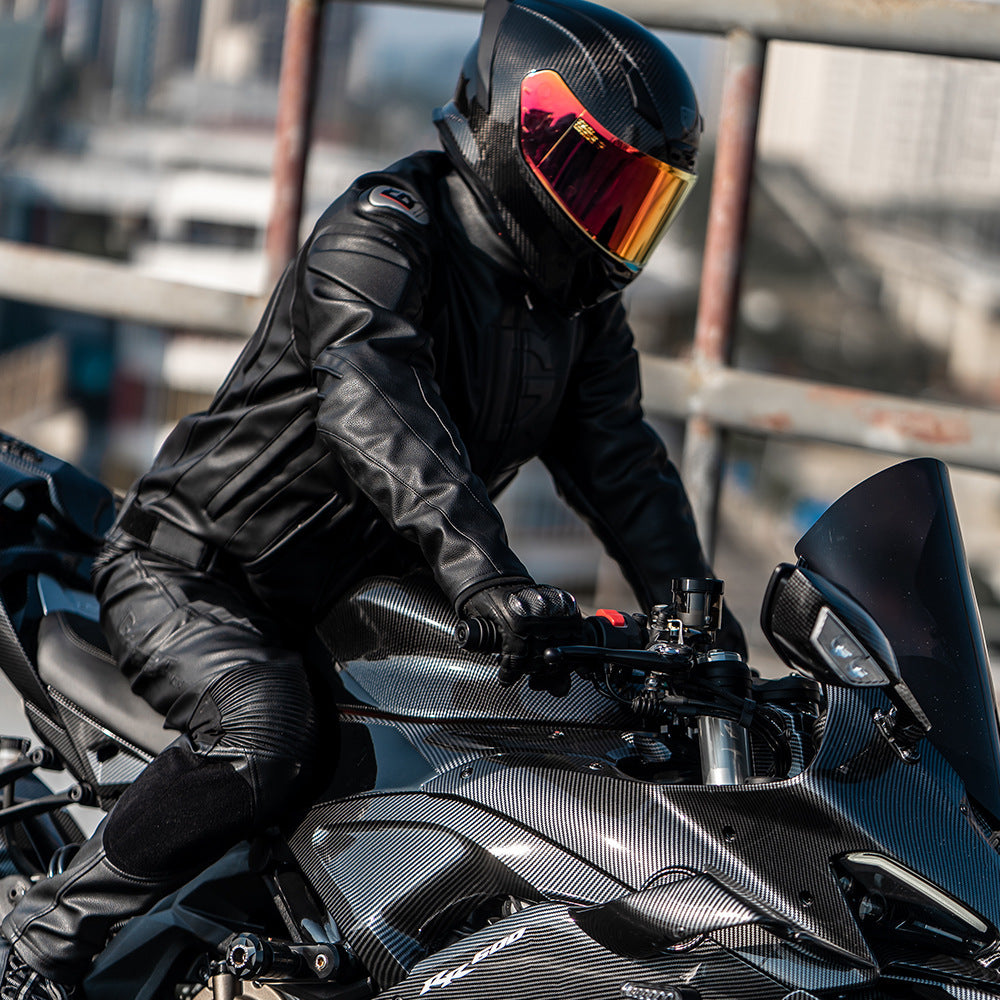 Wind-proof Motorcycle Leather Pants Suit