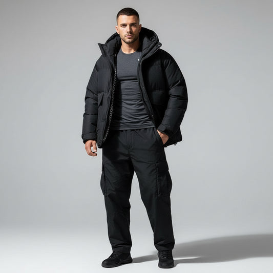 Hooded Down Jacket | Wide Bread Coat