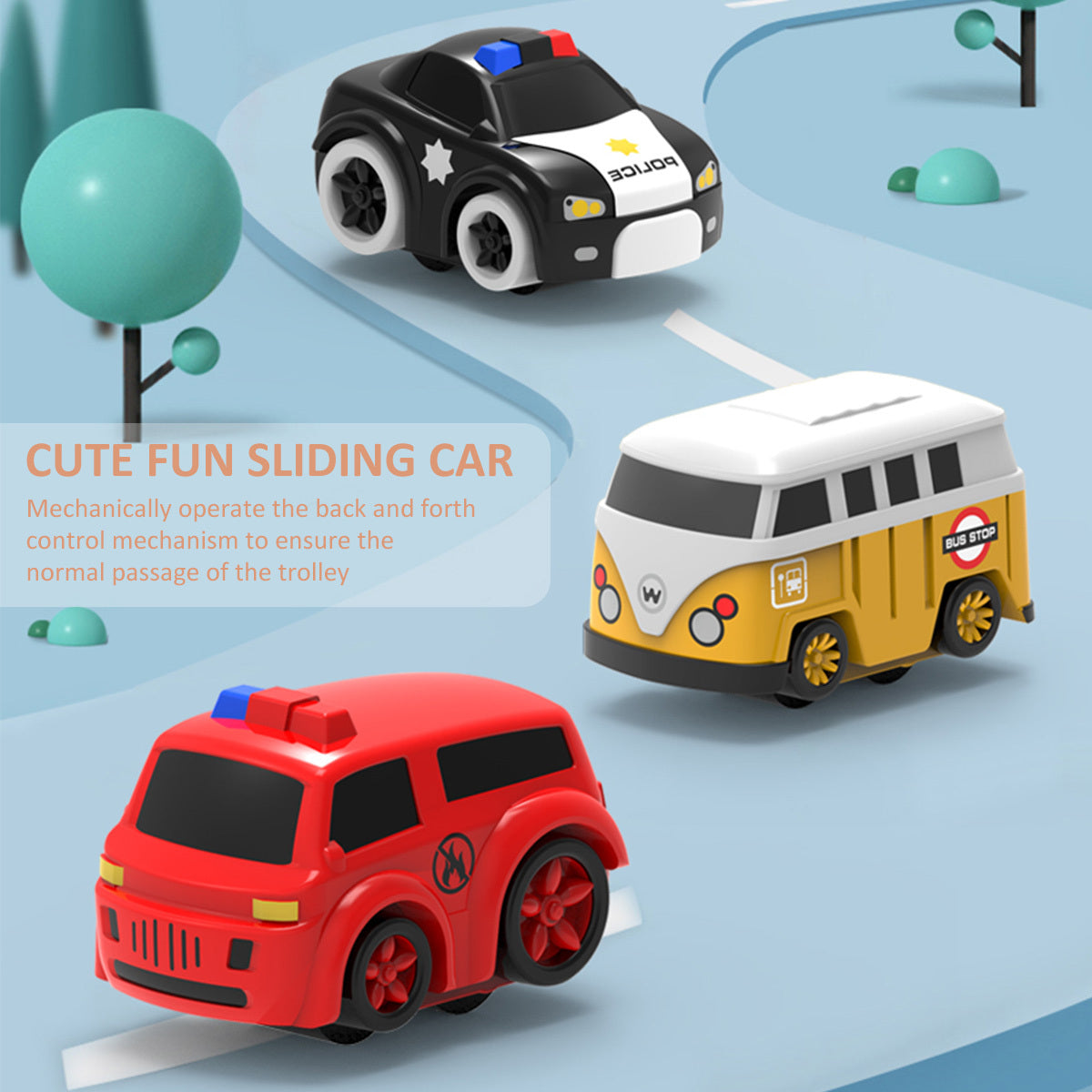 Fashion Mini Macaron Rail Car Parking Lot Toy Set Car Track Kids Toy