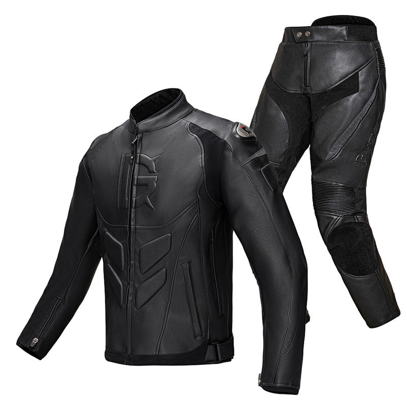 Wind-proof Motorcycle Leather Pants Suit