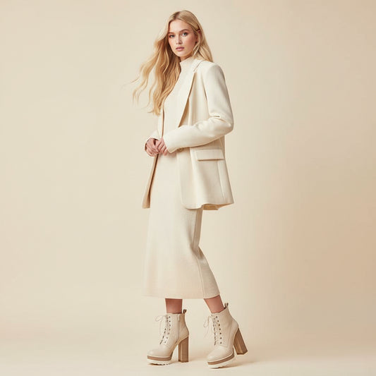 Women's Chunky Heel Waterproof Platform High Heel Boots