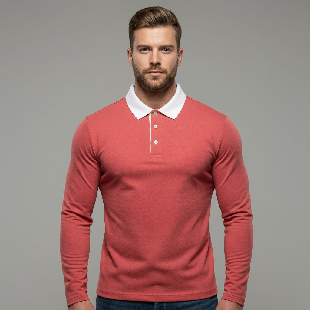 Casual Versatile Long Sleeves Polo Collar Sweater