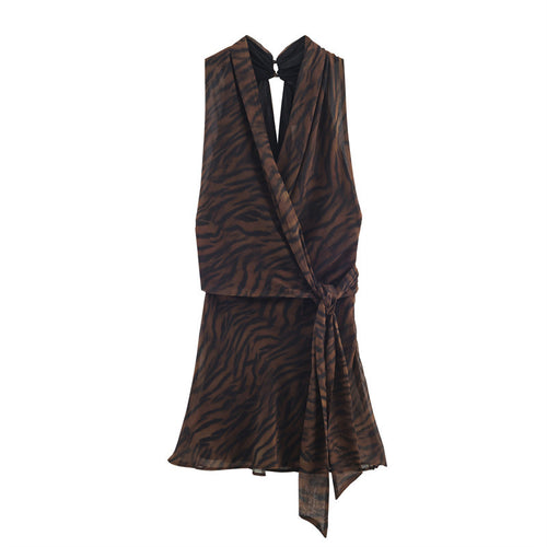 Animal Print Double Breasted Mini Dress
