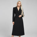 Slim Fit Skirt Hem Women's One Button Mid-length Suit Coat