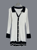 Women's Long-sleeved Ruffled Knitted Dress