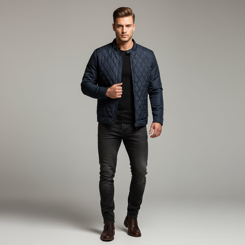 Men's Lightweight Cotton Clothes Casual Stand Collar
