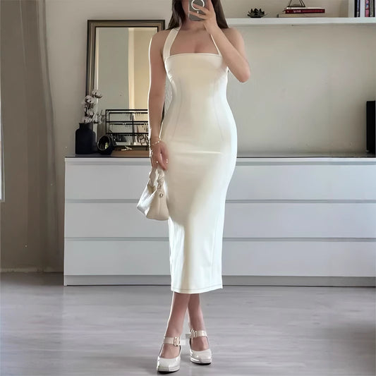 Slim Fit Backless Slimming Temperament Pure Desire Suspender Dress