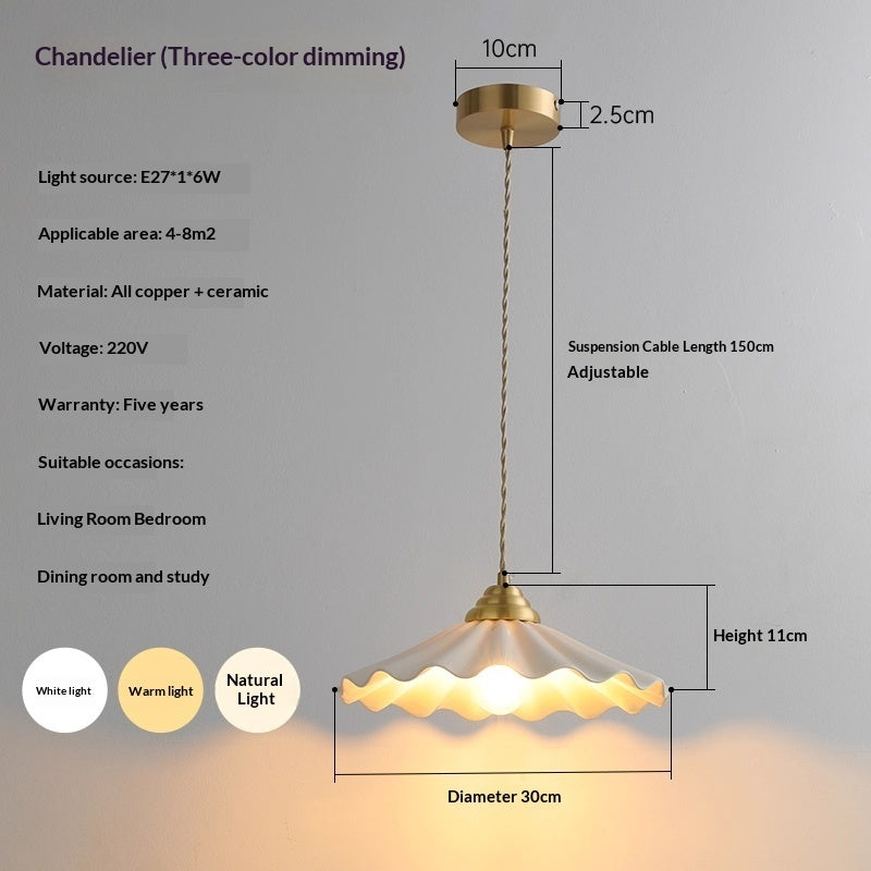 Copper Ceramic Flower Lamp