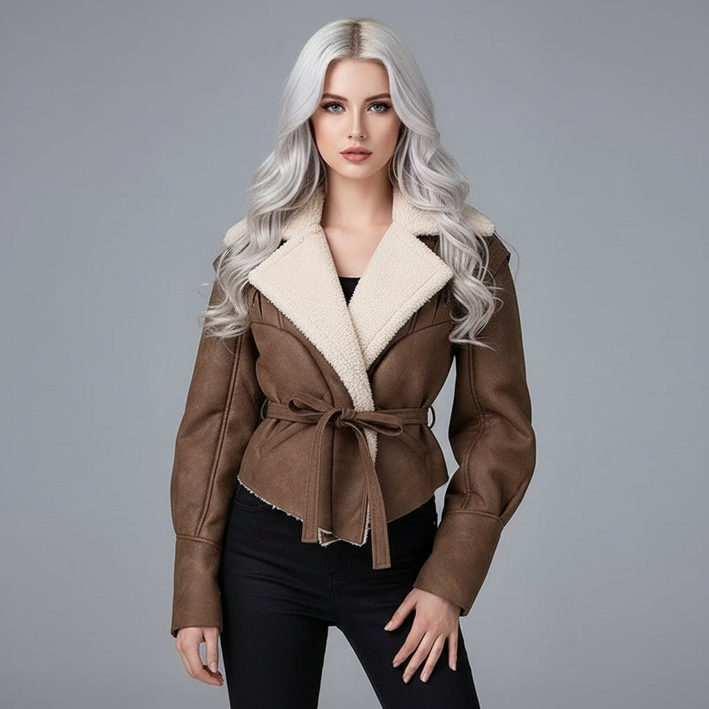 Brown Lace Fur Coat