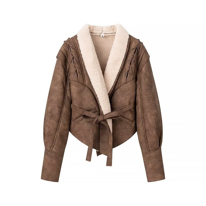 Brown Lace Fur Coat