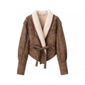 Brown Lace Fur Coat