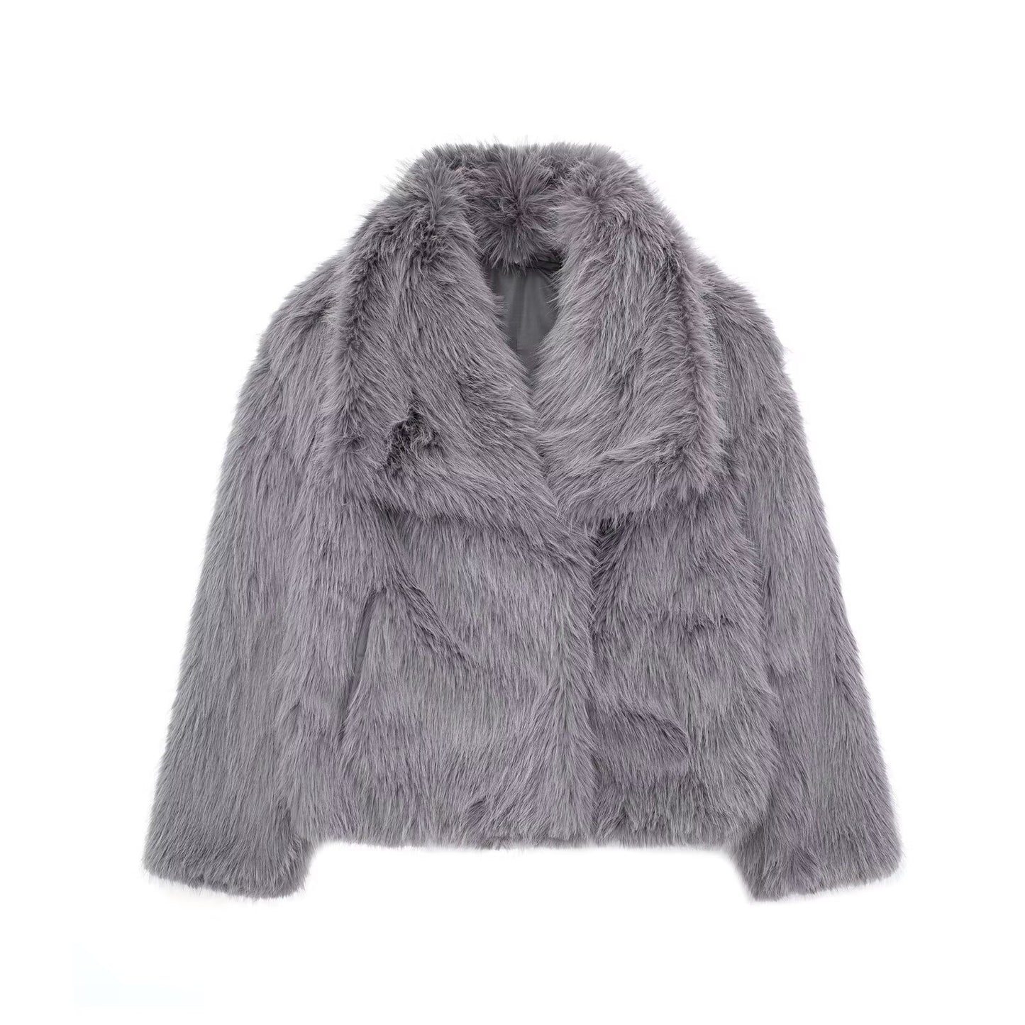 Winter Warm Thicken Fluffy Lapel Jacket