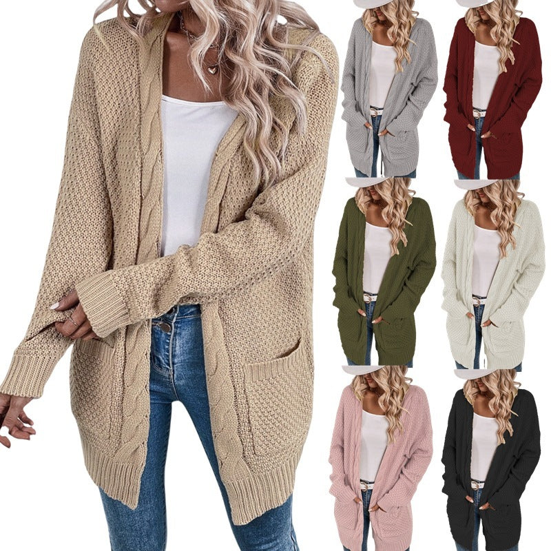 Loose Women's Twisted Rope Cardigan Coat