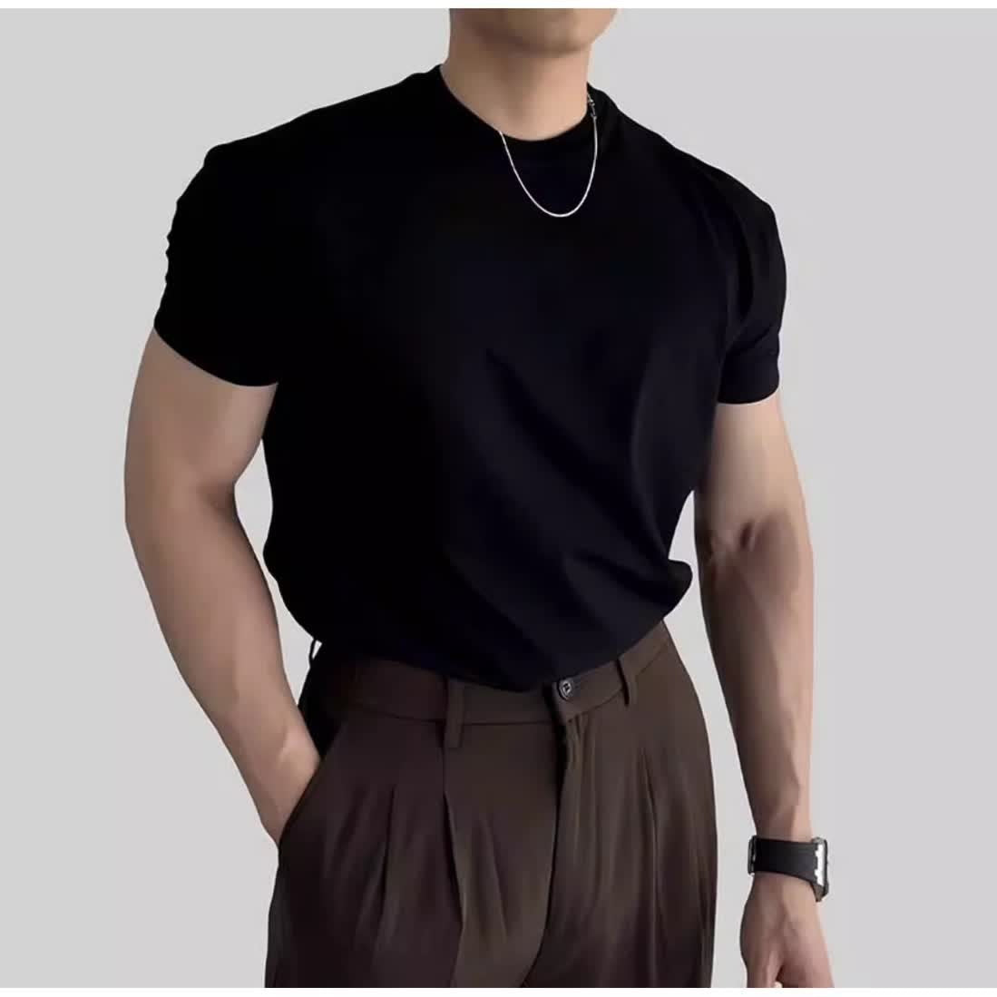 Sports Fitness Clothes Closed Short-sleeved T-shirt Men