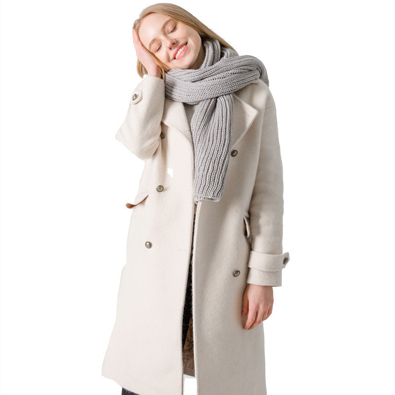 Korean Autumn And Winter Acrylic Solid Color Woolen Scarf