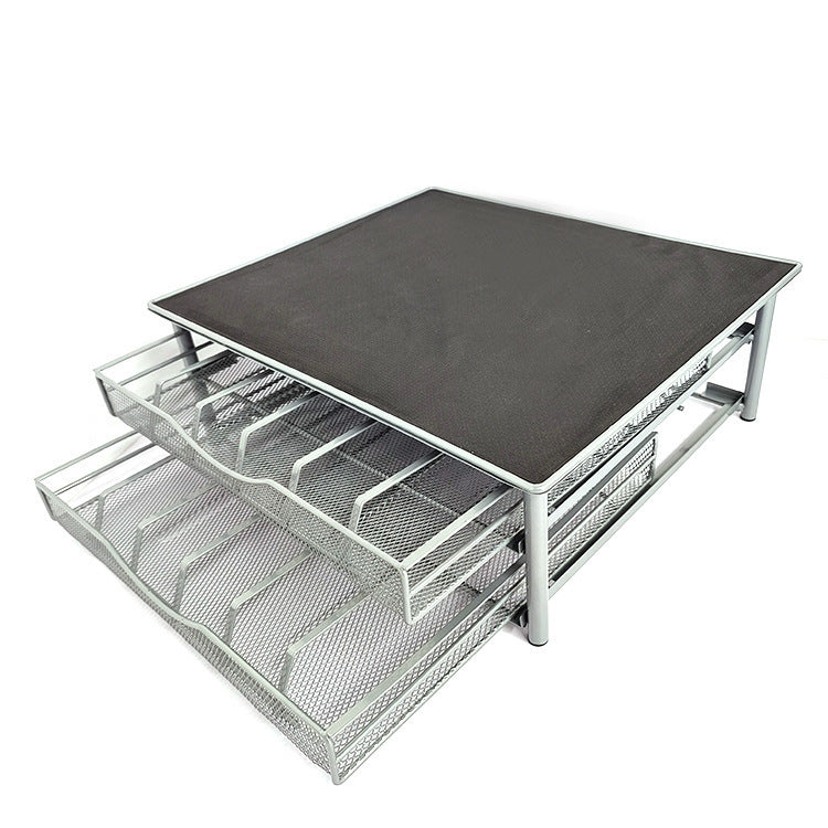 Glass Coffee Capsule Tea Room Drawer Machine Base Office Desk Surface Panel Organizing Storage Rack