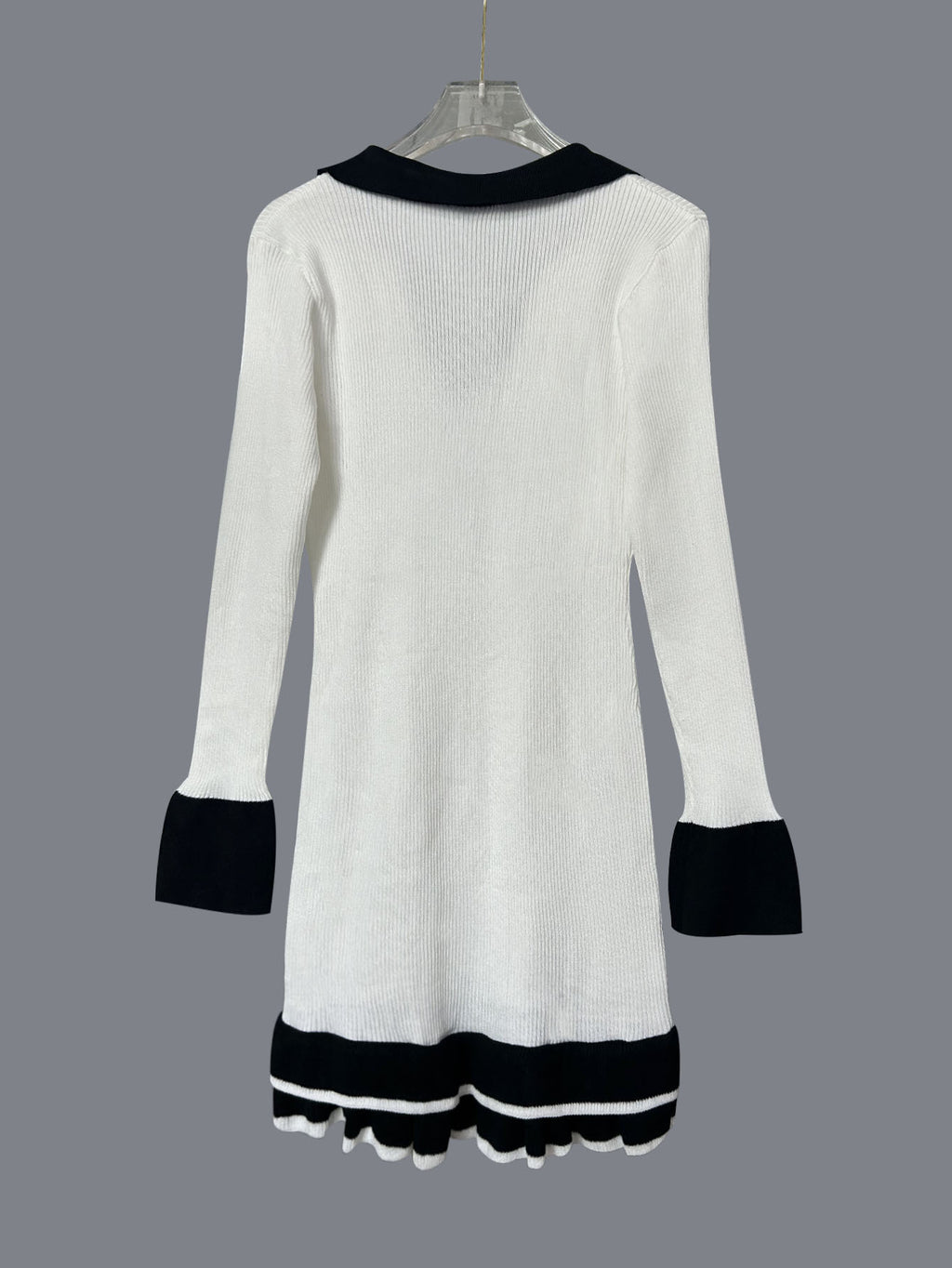 Women's Long-sleeved Ruffled Knitted Dress