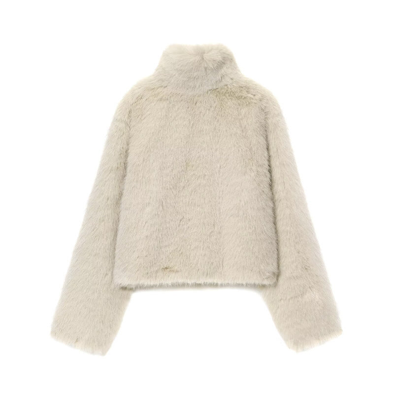 Artificial Fur Effect Short Coat Jacket