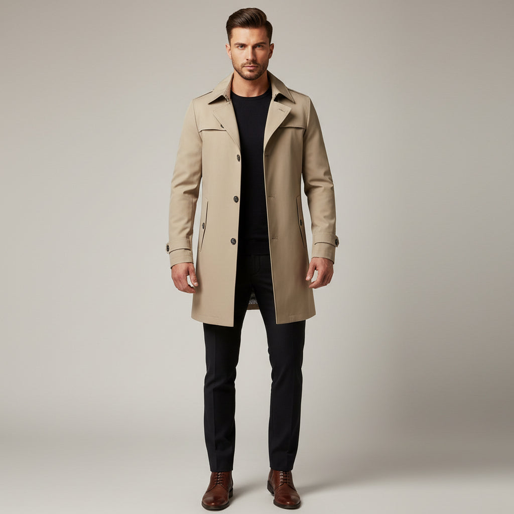 Spring And Autumn Jacket Men's Duster British Style