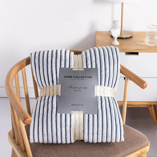 Back Printing Strip Fleece Blanket Nap Blanket