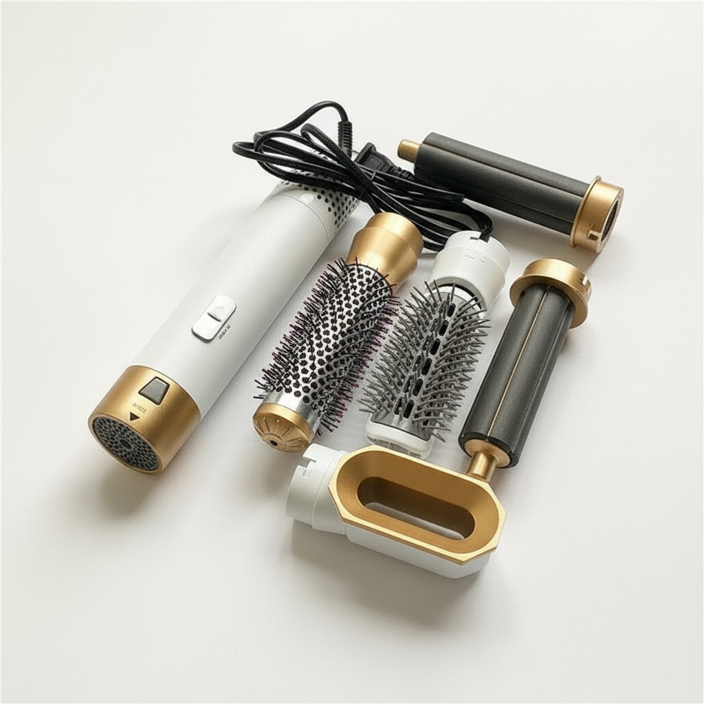 5-in-1 Hot Air Comb Curling Iron Styling Comb Hair Dryer