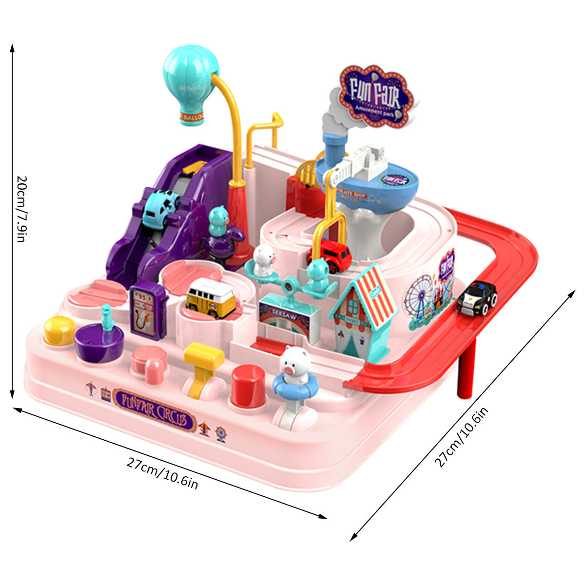 Fashion Mini Macaron Rail Car Parking Lot Toy Set Car Track Kids Toy