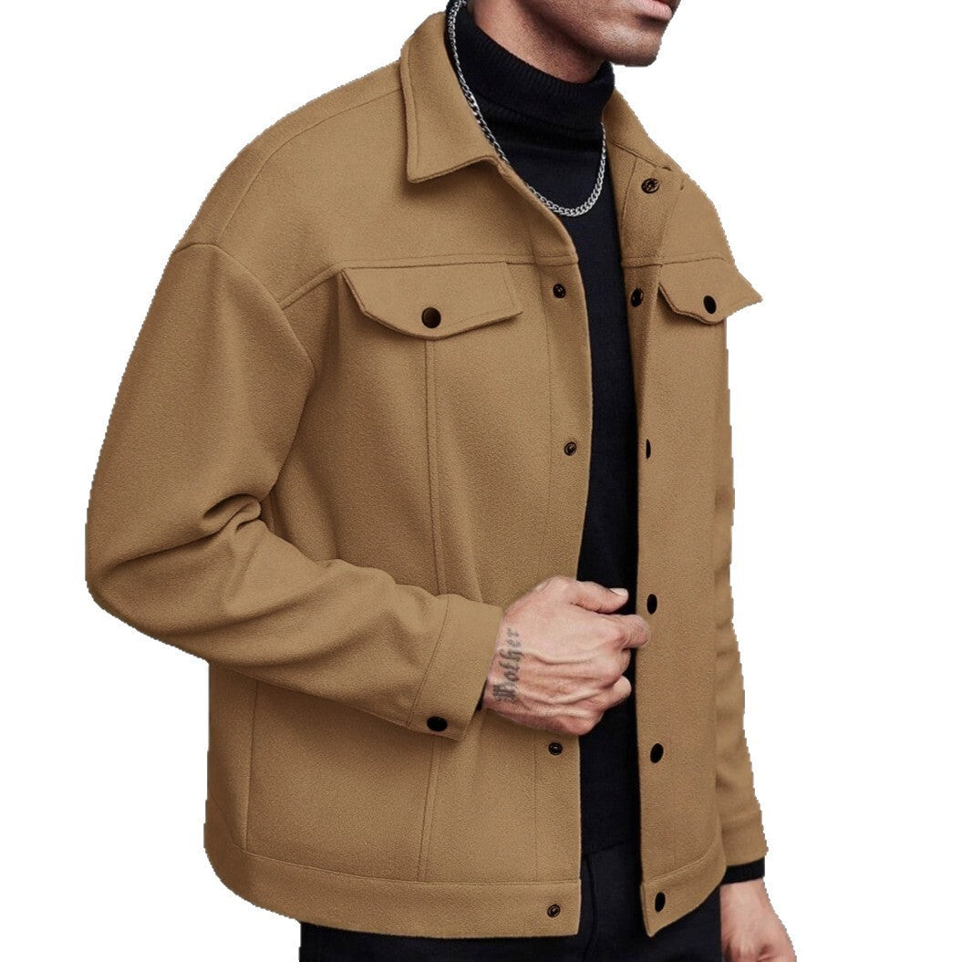 Lapel Woolen New Men's Casual Sports Jacket