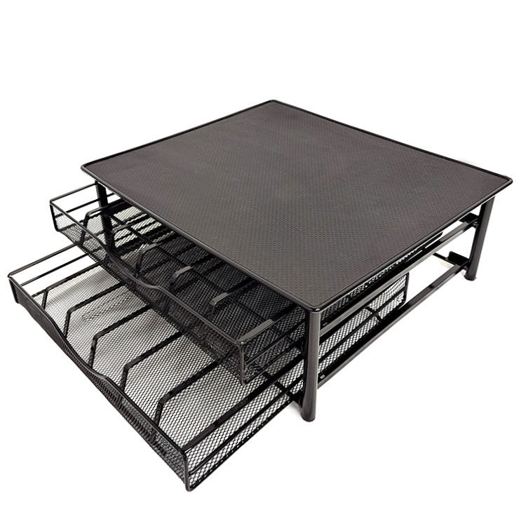 Glass Coffee Capsule Tea Room Drawer Machine Base Office Desk Surface Panel Organizing Storage Rack