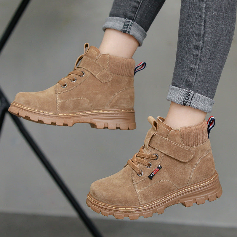 Little Boy's Cotton Shoes Korean Style Medium And Big Kids Boots
