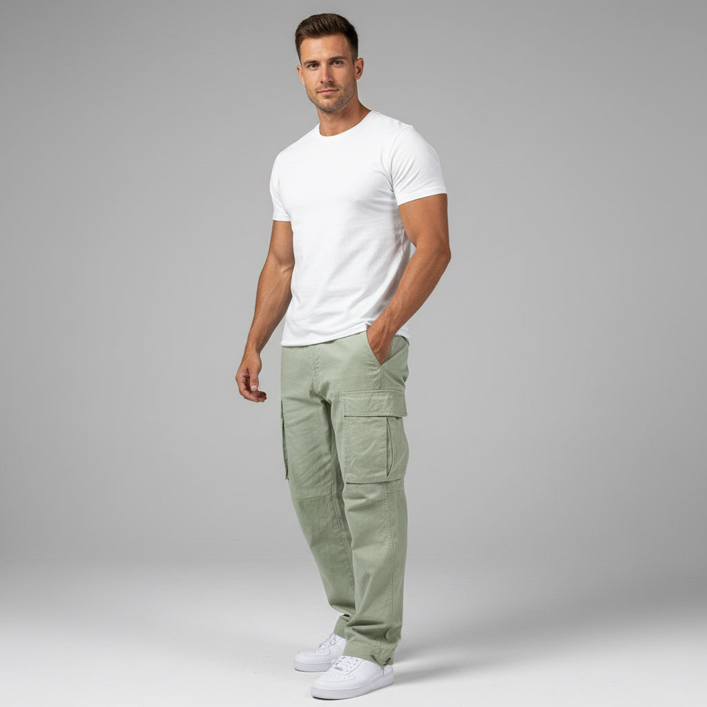 Men's Workwear Drawstring Multi-pocket Casual Pants