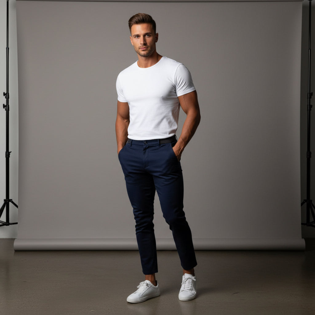 Suit Pants Men Slim Gray Business Straight