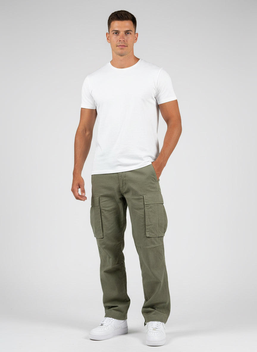 Men's Workwear Drawstring Multi-pocket Casual Pants