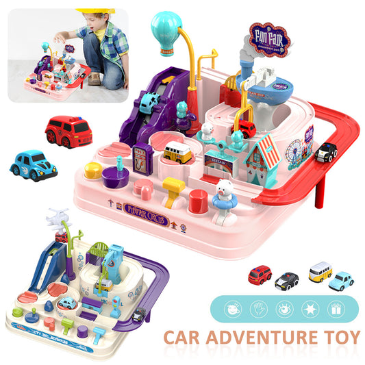 Fashion Mini Macaron Rail Car Parking Lot Toy Set Car Track Kids Toy