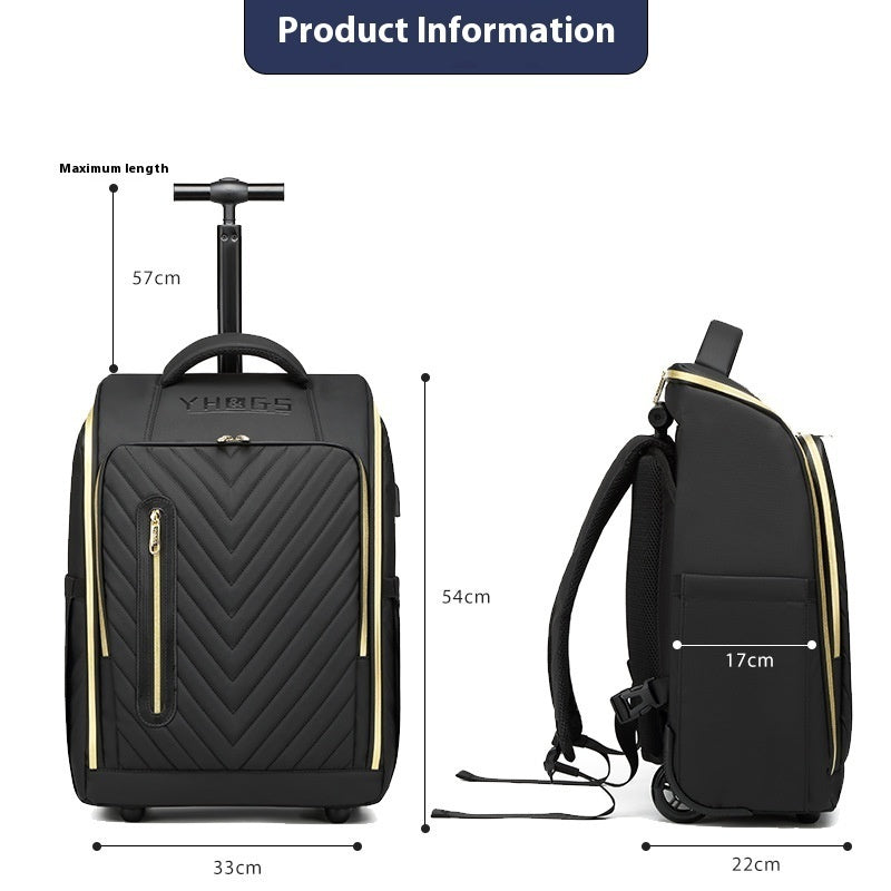 Trolley Backpack Double-shoulder Travel Ultra Light Draw-bar Luggage