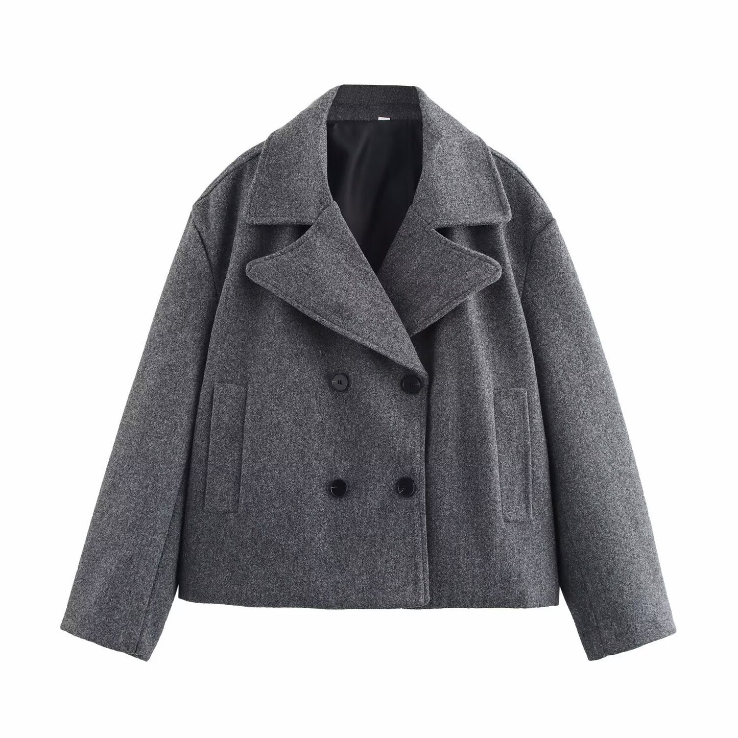 Gray Suit Woolen Jacket Short Coat