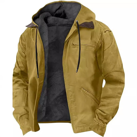 Men's Hooded Zipped Cotton-padded Jacket